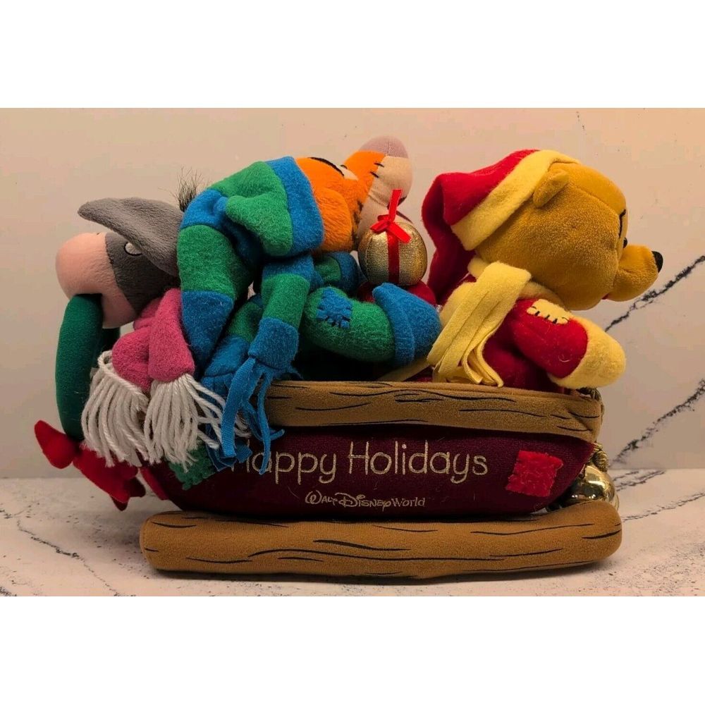 Disney Musical Plush Sleigh Winnie The Pooh Tigger Eeyore Theme Park Exclusive‎ - Picture 6 of 8